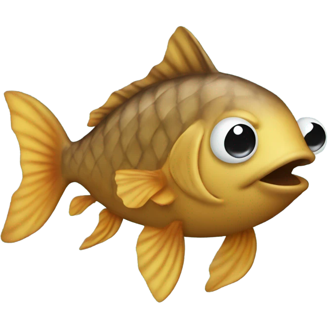 Fish riding a poop emoji