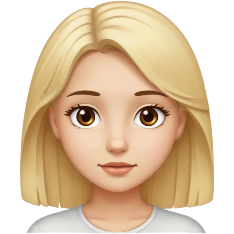 Blonde hair girl and brown eyes emoji