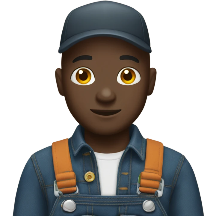 Bald black guy with carhartt overalls  emoji