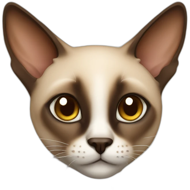 Siamese cat with round face and brown fur emoji