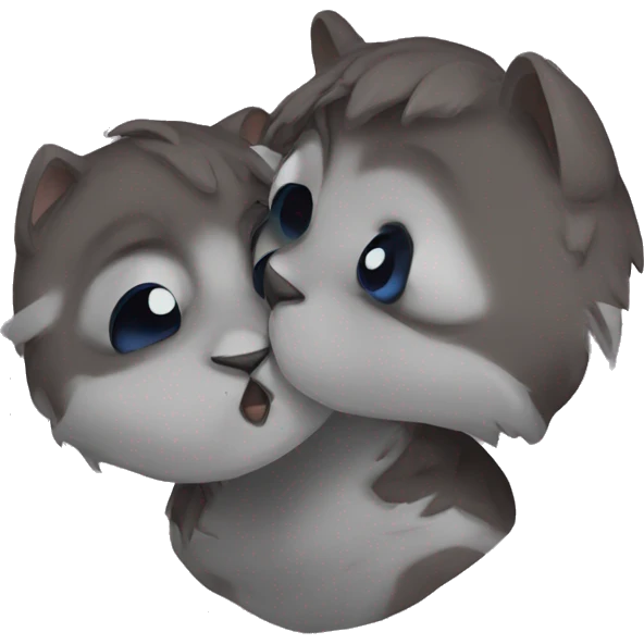 Rakoon kissing face emoji