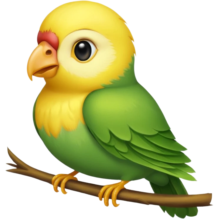 A love bird with color green and his head yellow  emoji