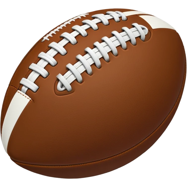 "iOS style football emoji, brown with white stitches, smooth texture, no background" emoji