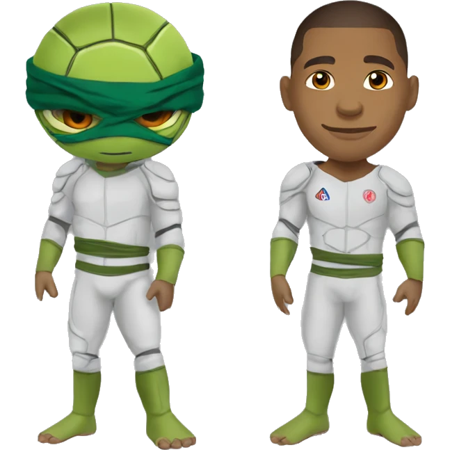 Mbappé like a ninja turtle emoji