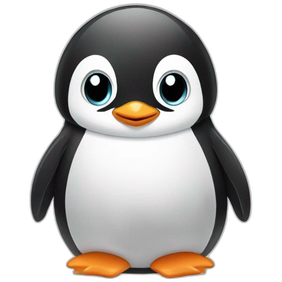 a computer screen showing a cute baby penguin emoji