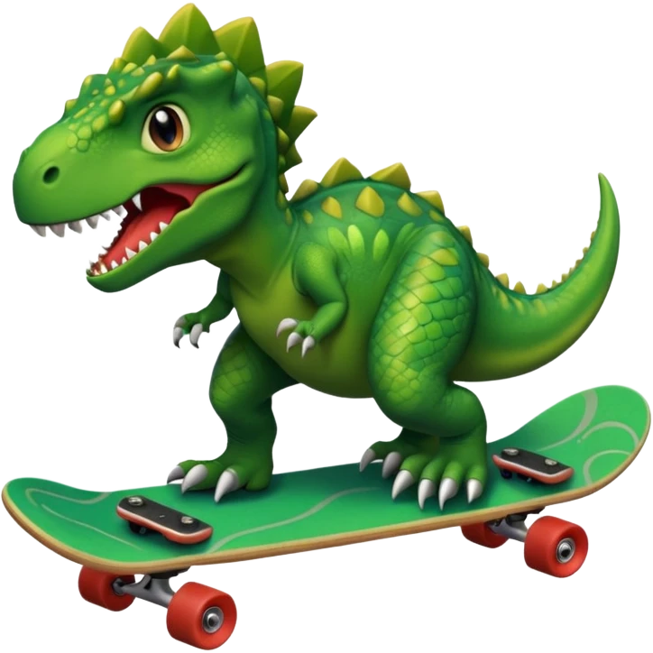 Dinosaur on a skateboard emoji