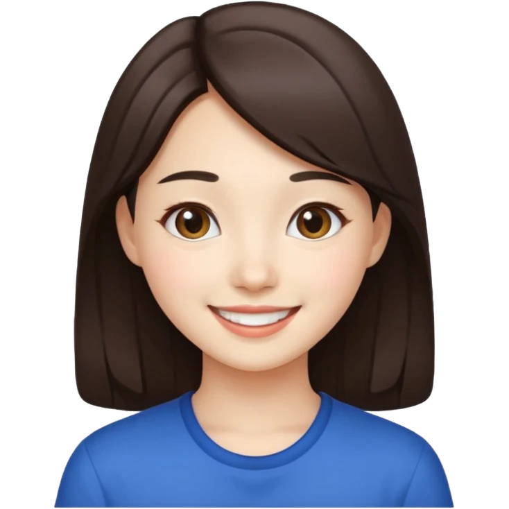 Korean girl and white brunette girl smiling emoji