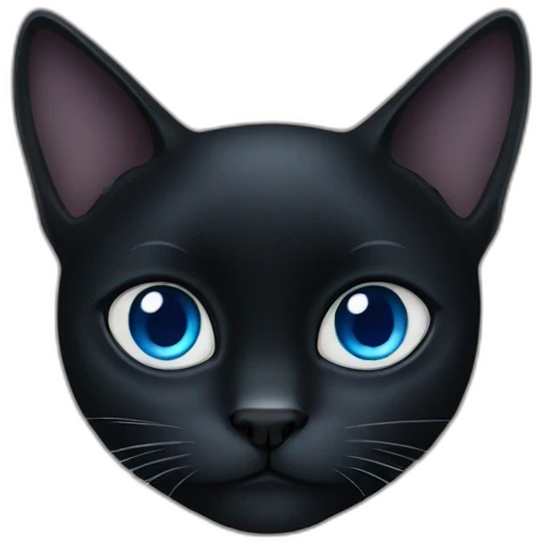 a black cat with bule eyes emoji