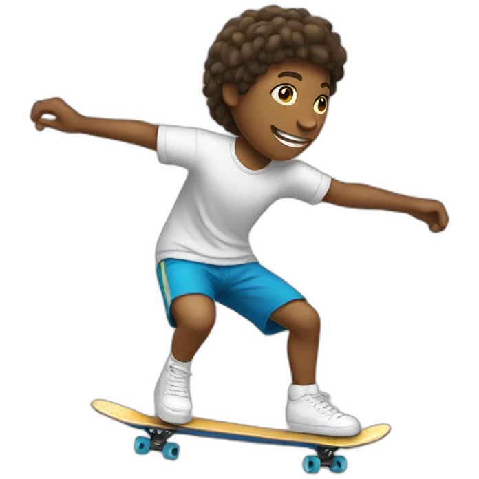 Skateboarder playing tenis emoji