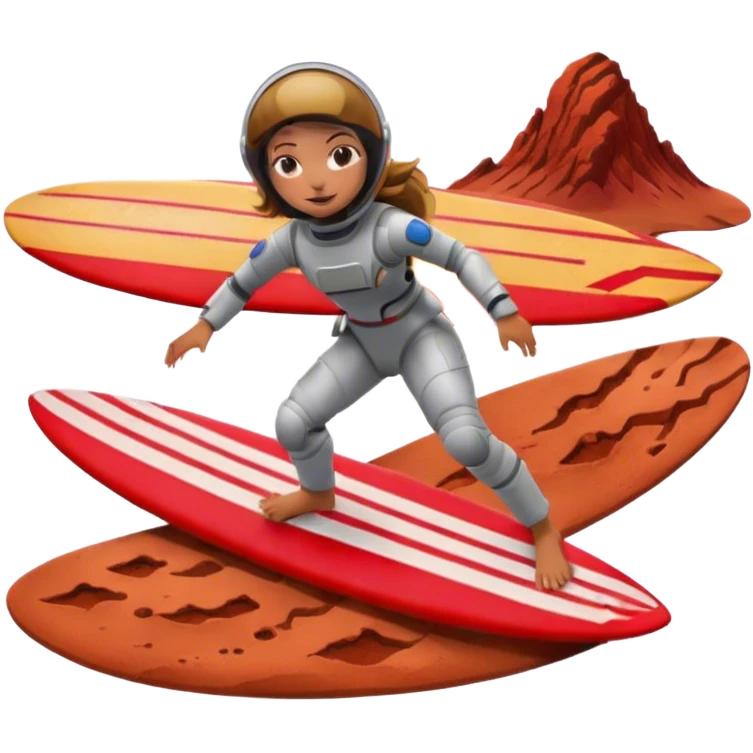 Generate me an emoji of a girl surfing on mars emoji