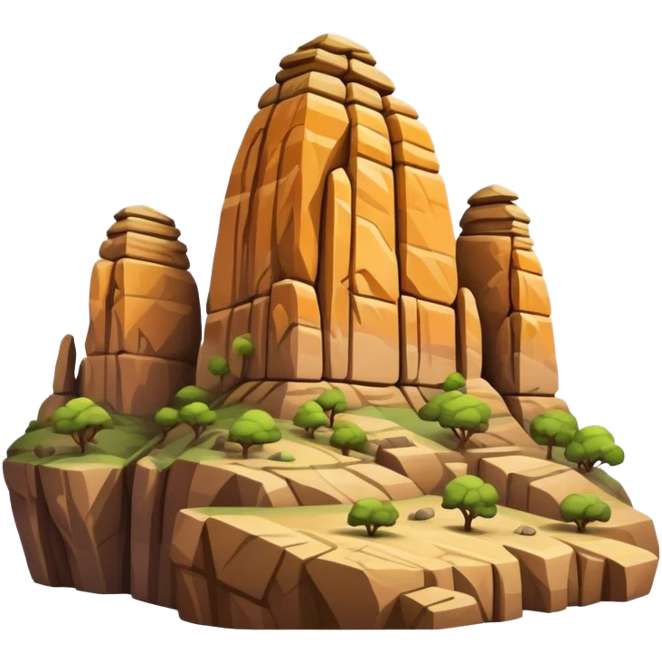 Cinematic Realistic Guatap√© Rock Landmark Emoji, showcasing a vividly colored rock formation with intricate patterns rendered with detailed textures and vibrant, scenic lighting. emoji