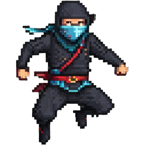 masked ninja jumping emoji