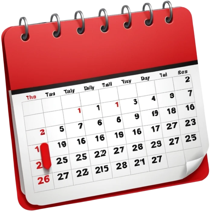 tear-off calendar red and black emoji