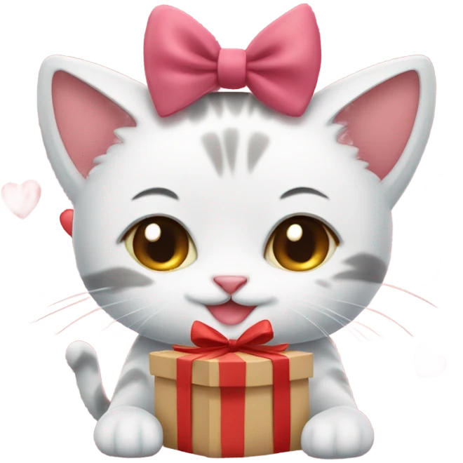 Cats celebrating valentine's day emoji