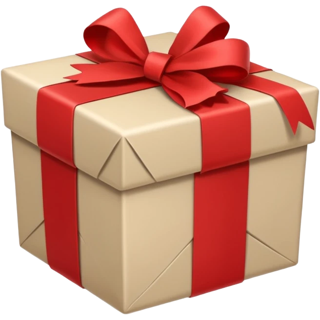 A beige and white christmans gift, with a label that says Rique. emoji