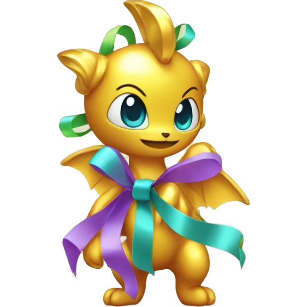 Shiny colorful Fakémon with ribbons emoji