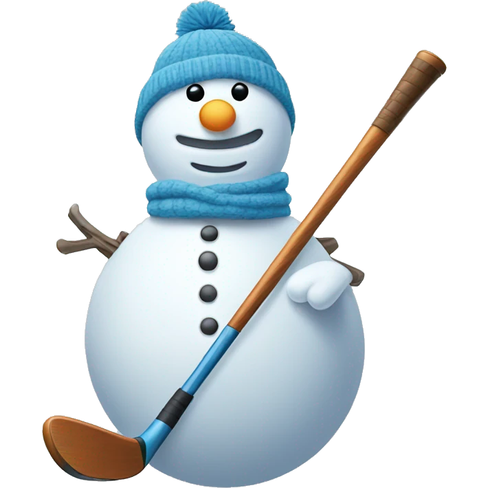 snowman with golf club emoji