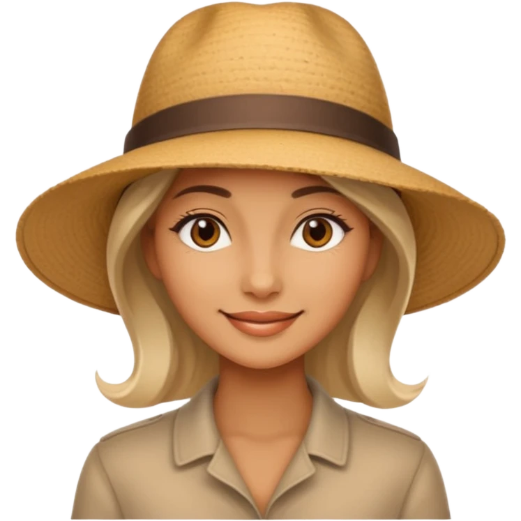 A realistic portrait of a woman wearing a stylish hat, soft shadows on her face, gentle smile, natural skin texture, cinematic lighting
 emoji