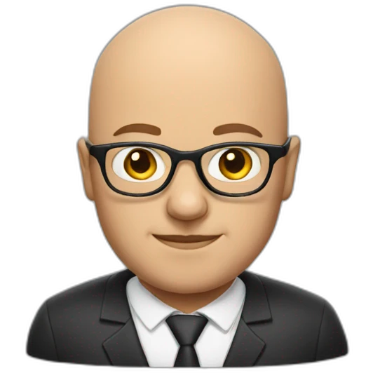 bald lawyer with glasses emoji
