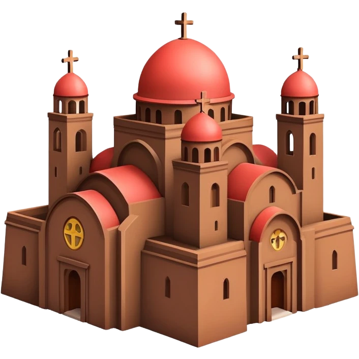 HD precise emoji of Church of Saint George Lalibela Ethiopia, Apple emoji style, clear shapes, simple lines, colorful highlights, unique architecture emoji