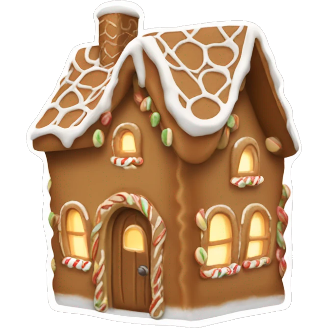 Cosy light begie gingerbread house  emoji