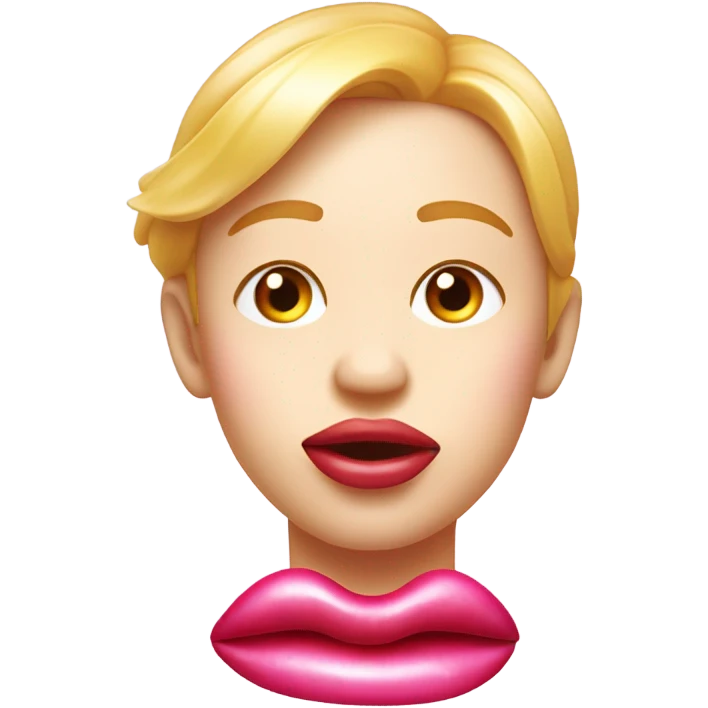 Kissing Lips gummy no tooth emoji