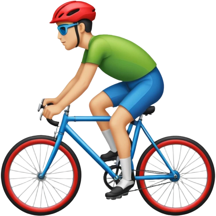 simple bold apple emoji style icon of a person riding a bicycle inspired by Hofmann's Bicycle Day blotter art with clean lines and playful psychedelic touch emoji