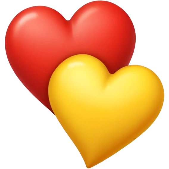 Red heart and yellow heart emoji