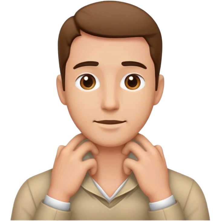 Man with hands around his neck emoji