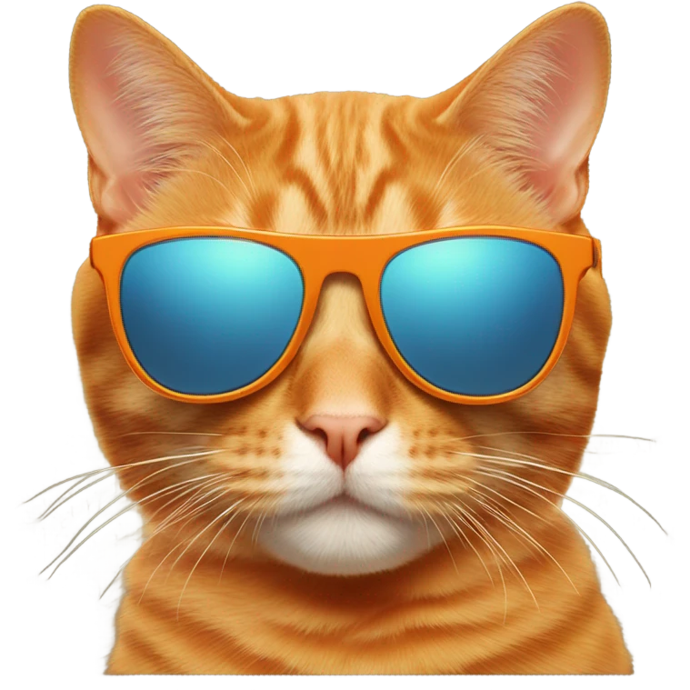 Orange cat with sunglasses emoji