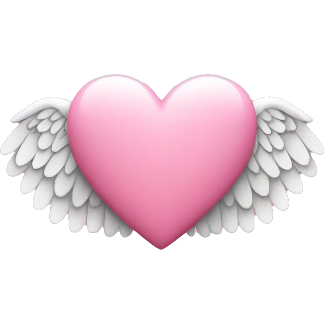 Pink heart with angel wings  emoji