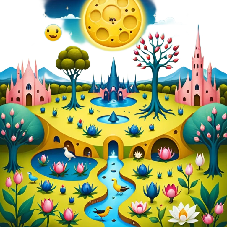solarpunk - hieronymus bosch phantasmagoric depictions of the garden of earthly delights emoji