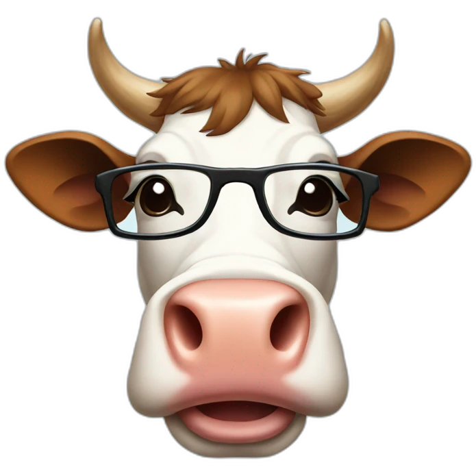 Huge cow with glasses emoji