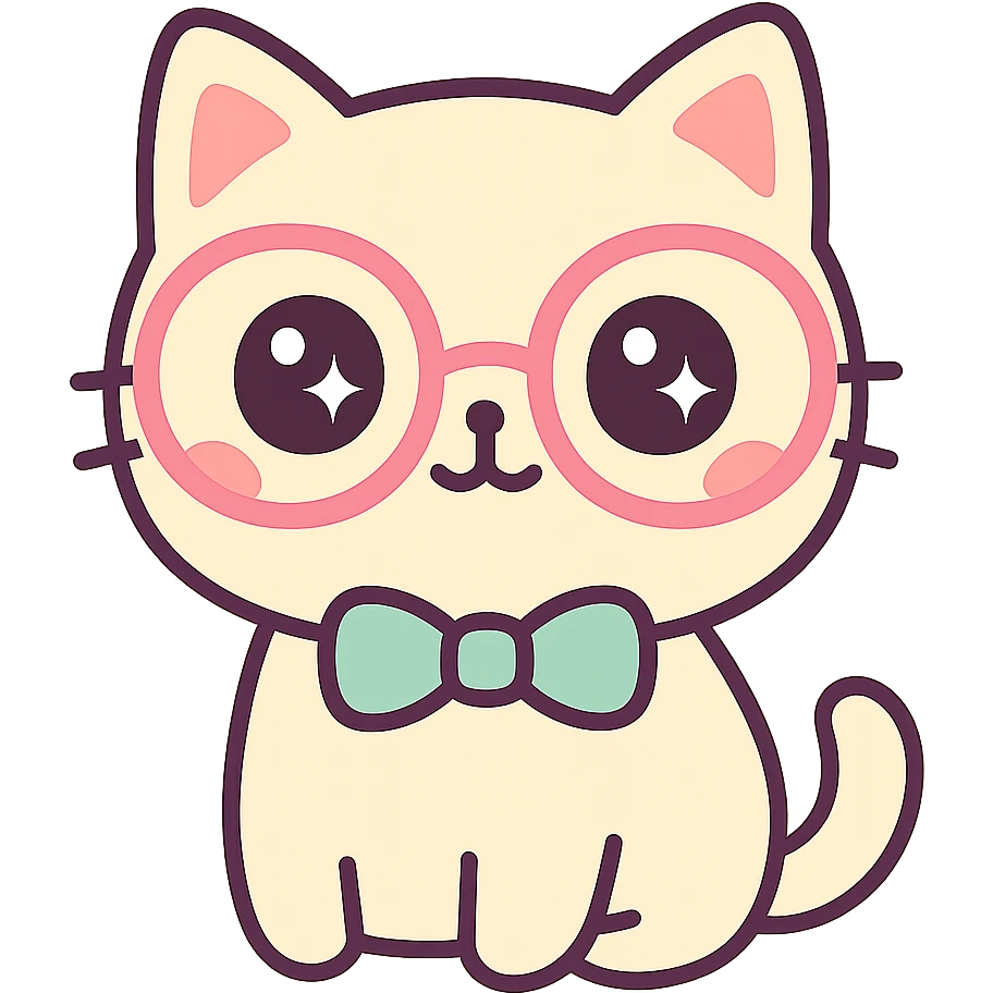 cat in glasses, colorful, vibrant emoji