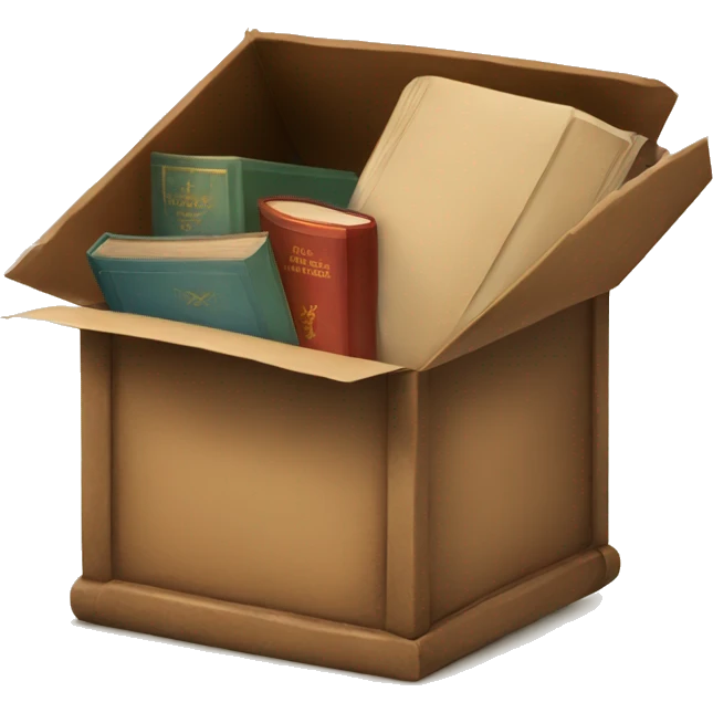 open box with old books inside  emoji