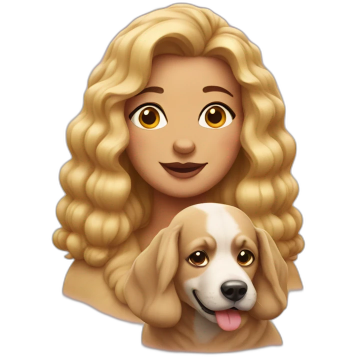 Big lady little dog emoji