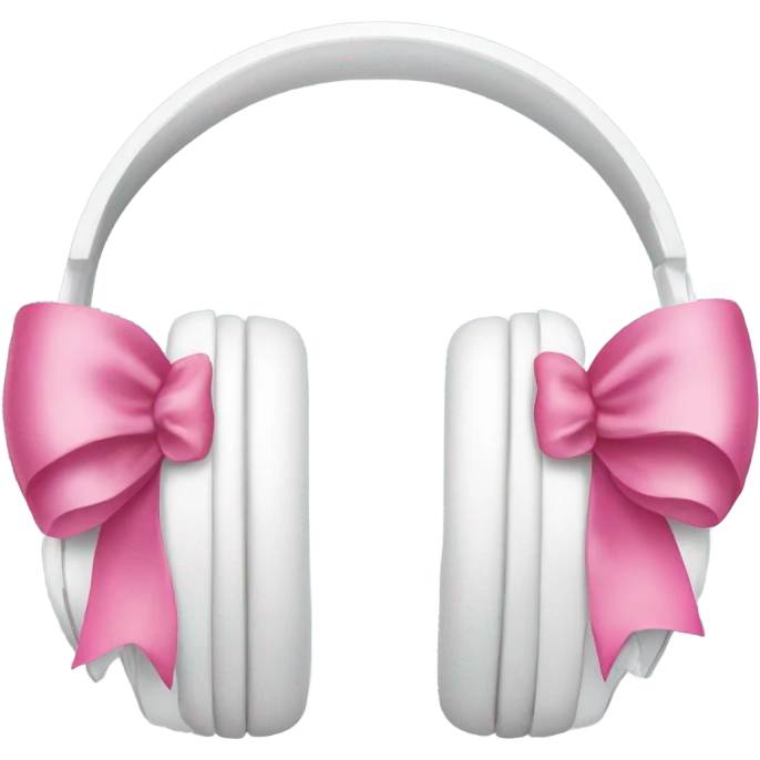White headphones with pink bows emoji