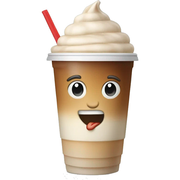 Small iced latte in a plastic cup with no lid or face  emoji