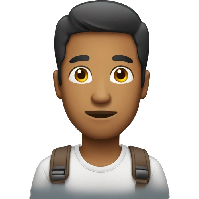 brown man holding phone curious emoji