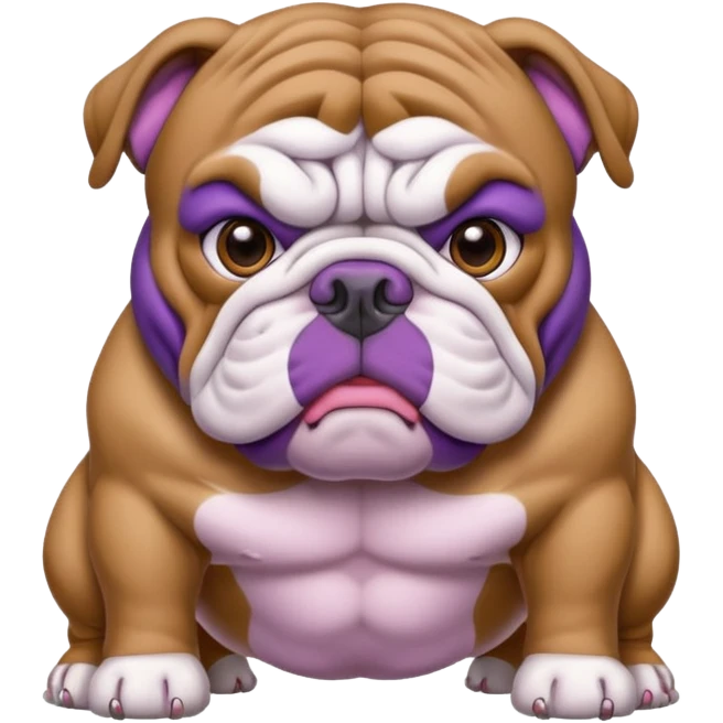 All Purple English bulldog emoji