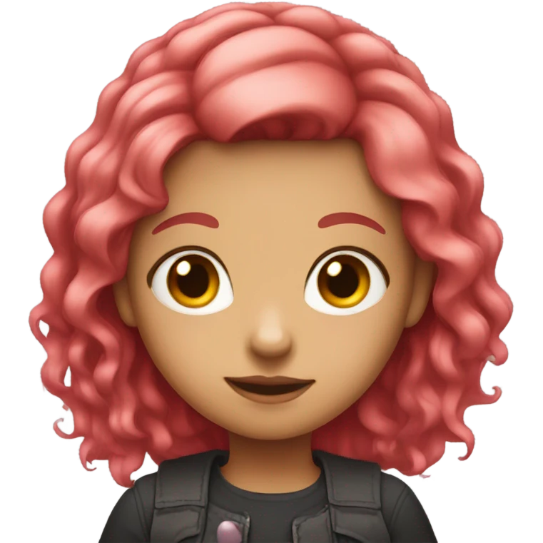 girl with pink and red hair emoji