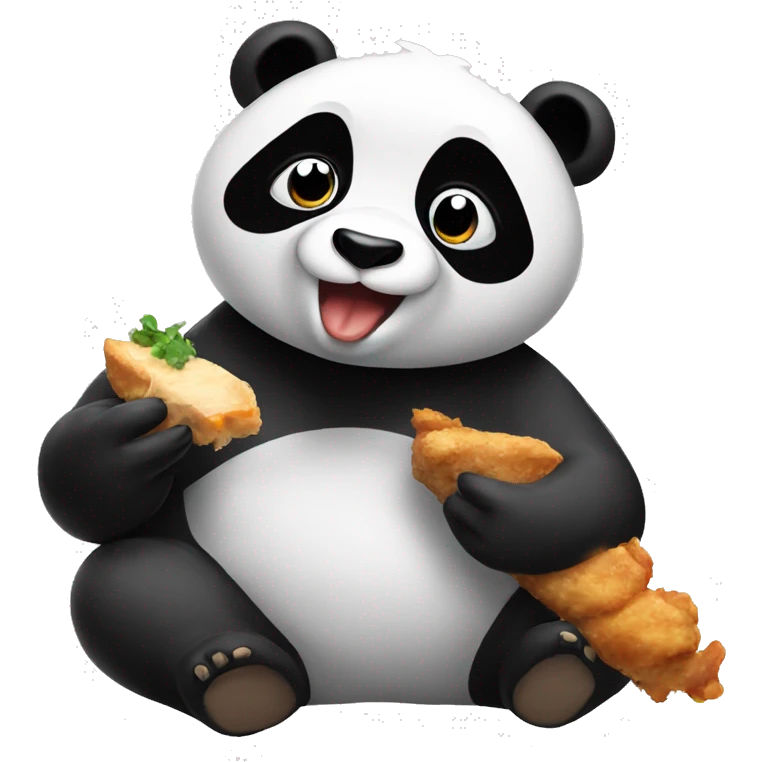 Panda eating chicken emoji