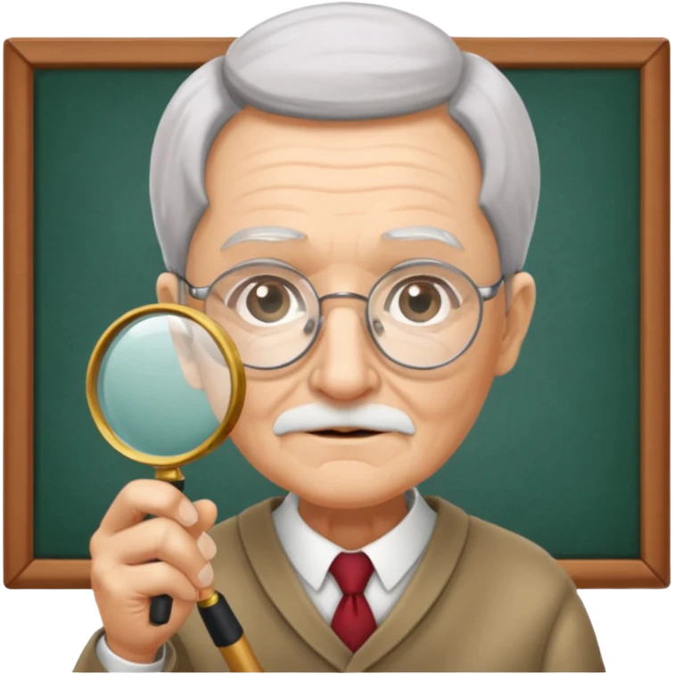 Elder + magnifier, Library Visitor. emoji