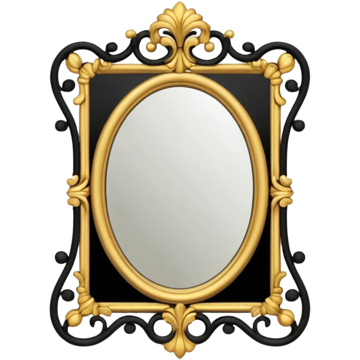 mirror with curly silhouette reflection emoji