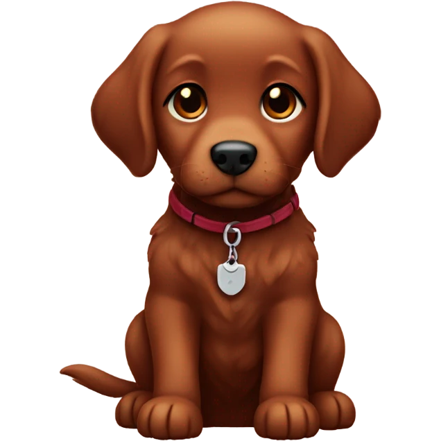 Chibi Dark red retriever puppy emoji