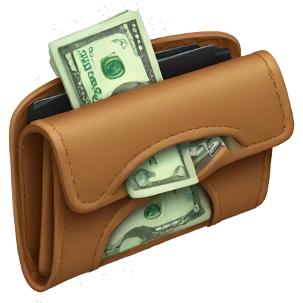 wallet with money emoji