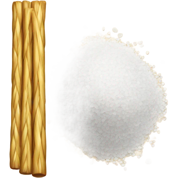 Straw and a pile of salt emoji
