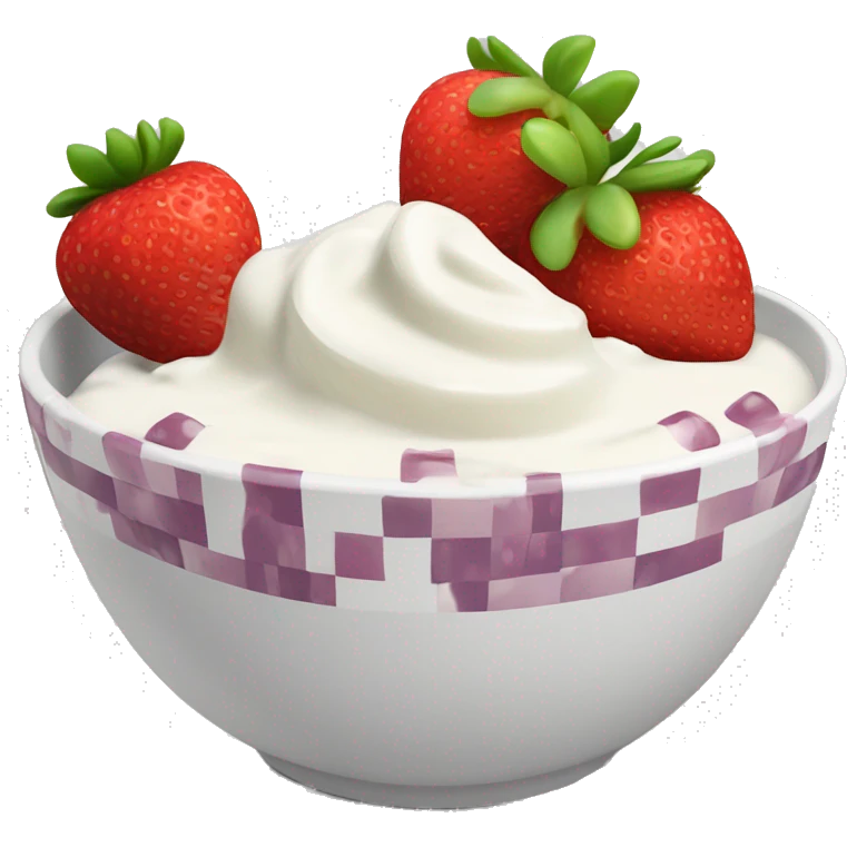 fruit yogurt bowl with strawberries and grapes emoji