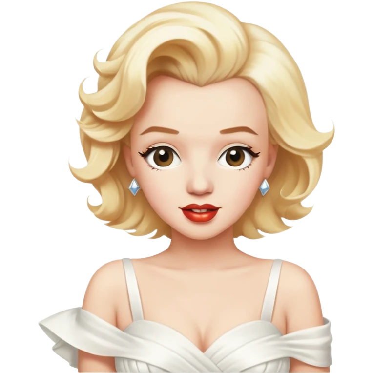 Marilyn Monroe holds her white dress from the wind emoji