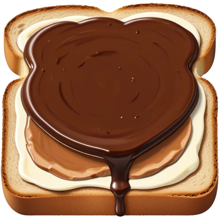 slice of bread with with a squeeze of nutella sauce on top emoji